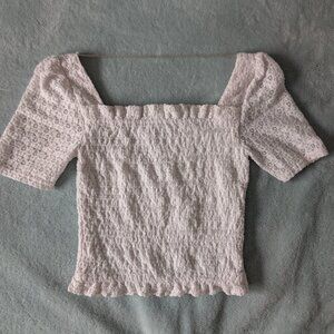 3/$30 Cotton blend ruched stretch off the shoulder top